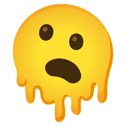 Frowning face with open mouth and Melting face