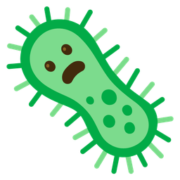 Frowning face with open mouth and Microbe