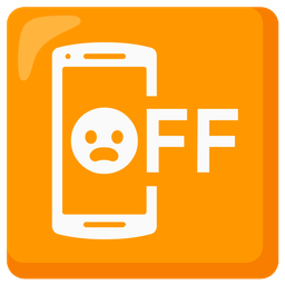 Frowning face with open mouth and Mobile phone off