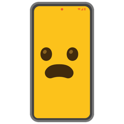 Frowning face with open mouth and Mobile phone
