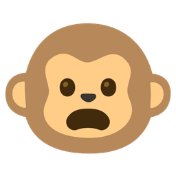 Frowning face with open mouth and Monkey face