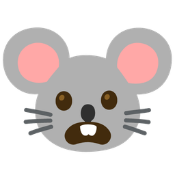 Frowning face with open mouth and Mouse face