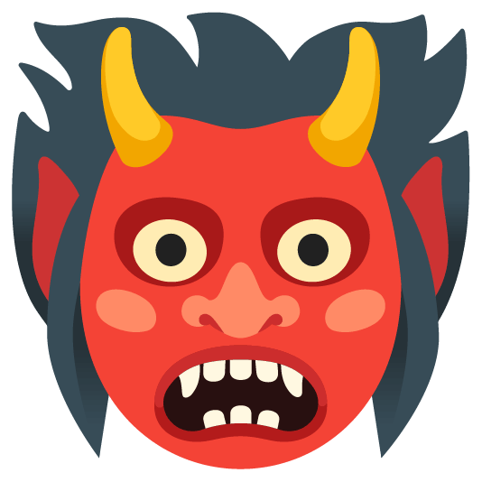 Frowning face with open mouth and Ogre