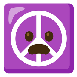 Frowning face with open mouth and Peace symbol
