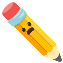 Frowning face with open mouth and Pencil