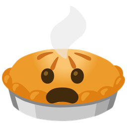 Frowning face with open mouth and Pie