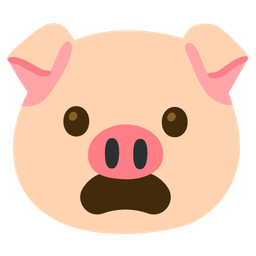 Frowning face with open mouth and Pig face