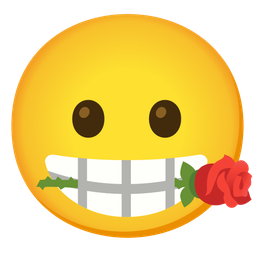 Frowning face with open mouth and Rose