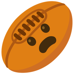 Frowning face with open mouth and Rugby football