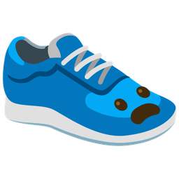 Frowning face with open mouth and Running shoe