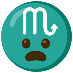 Frowning face with open mouth and Scorpio