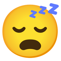 Frowning face with open mouth and Sleeping face