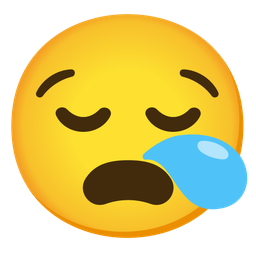 Frowning face with open mouth and Sleepy face