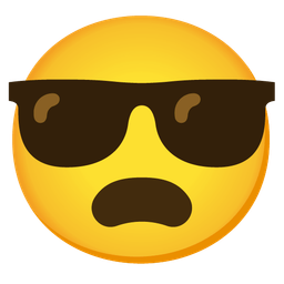 Frowning face with open mouth and Smiling face with sunglasses