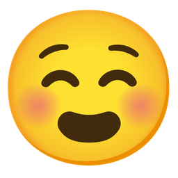 Frowning face with open mouth and Smiling face