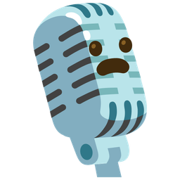 Frowning face with open mouth and Studio microphone
