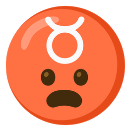 Frowning face with open mouth and Taurus