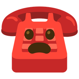 Frowning face with open mouth and Telephone