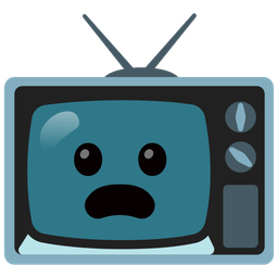 Frowning face with open mouth and Television