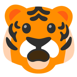 Frowning face with open mouth and Tiger face