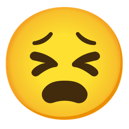 Frowning face with open mouth and Tired face