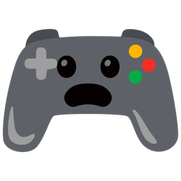 Frowning face with open mouth and Video game