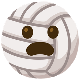 Frowning face with open mouth and Volleyball