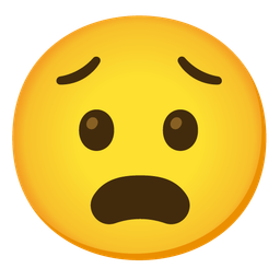 Frowning face with open mouth and Worried face