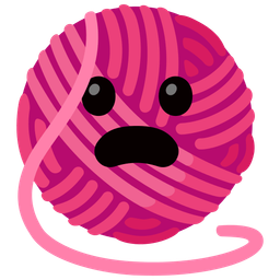 Frowning face with open mouth and Yarn