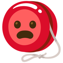 Frowning face with open mouth and Yo-yo