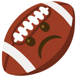 Frowning face and American football