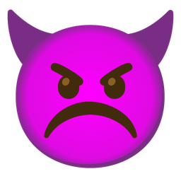 Frowning face and Angry face with horns