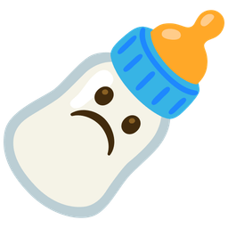 Frowning face and Baby bottle