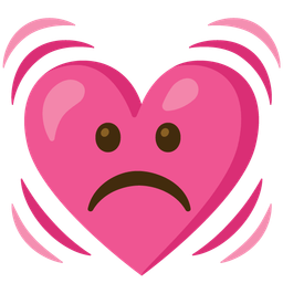 Frowning face and Beating heart