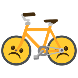 Frowning face and Bicycle