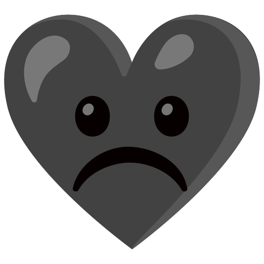 Frowning face and Black heart