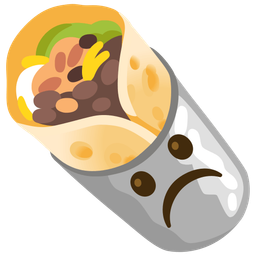 Frowning face and Burrito