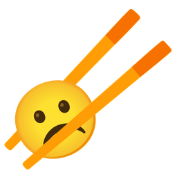 Frowning face and Chopsticks