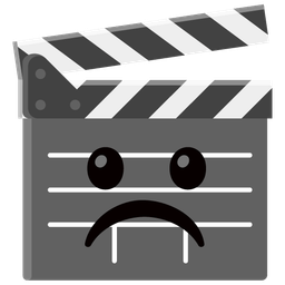 Frowning face and Clapper board