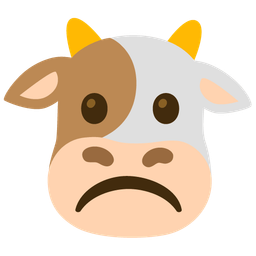 frowning face and cow face