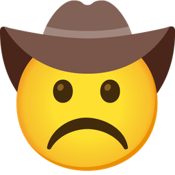 Frowning face and Cowboy hat face