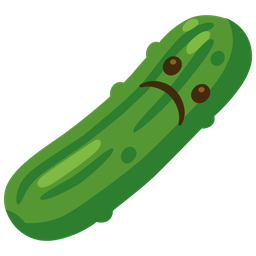 Frowning face and Cucumber