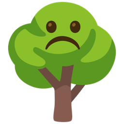 Frowning face and Deciduous tree
