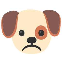 Frowning face and Dog face