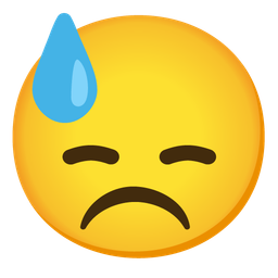 Frowning face and Downcast face with sweat