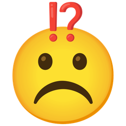 Frowning face and Exclamation question mark