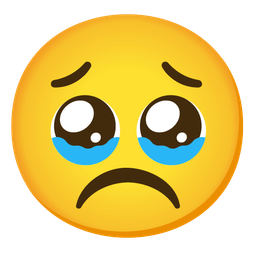 Frowning face and Face holding back tears