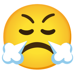 Frowning face and Face with steam from nose