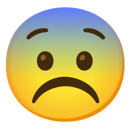 Frowning face and Fearful face