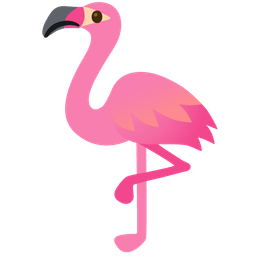 Frowning face and Flamingo